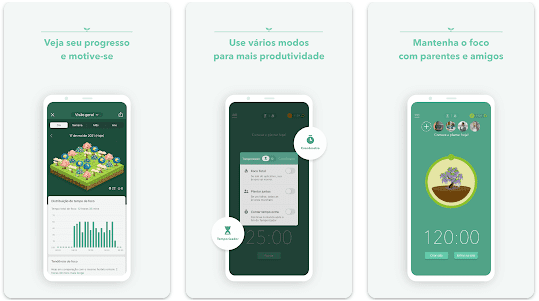 Imagem de como é o dashboard do app de produtividade forest