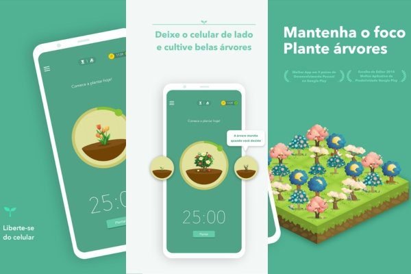 Imagens de captura do app forest