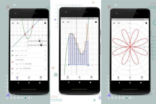 imagens do app geogebra