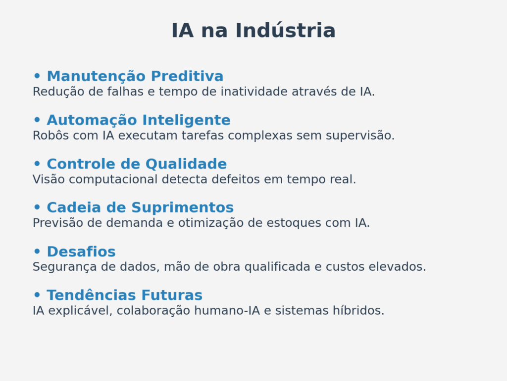 Representação de características da inteligencia artificial na indústria